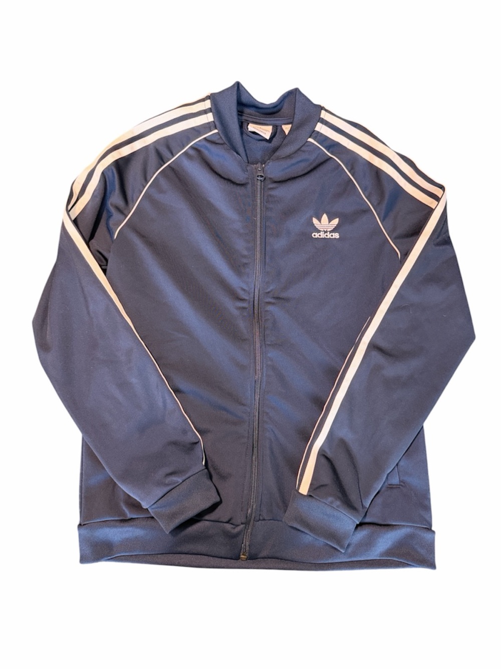 Adidas Youth Navy Track Jacket with White Stripes